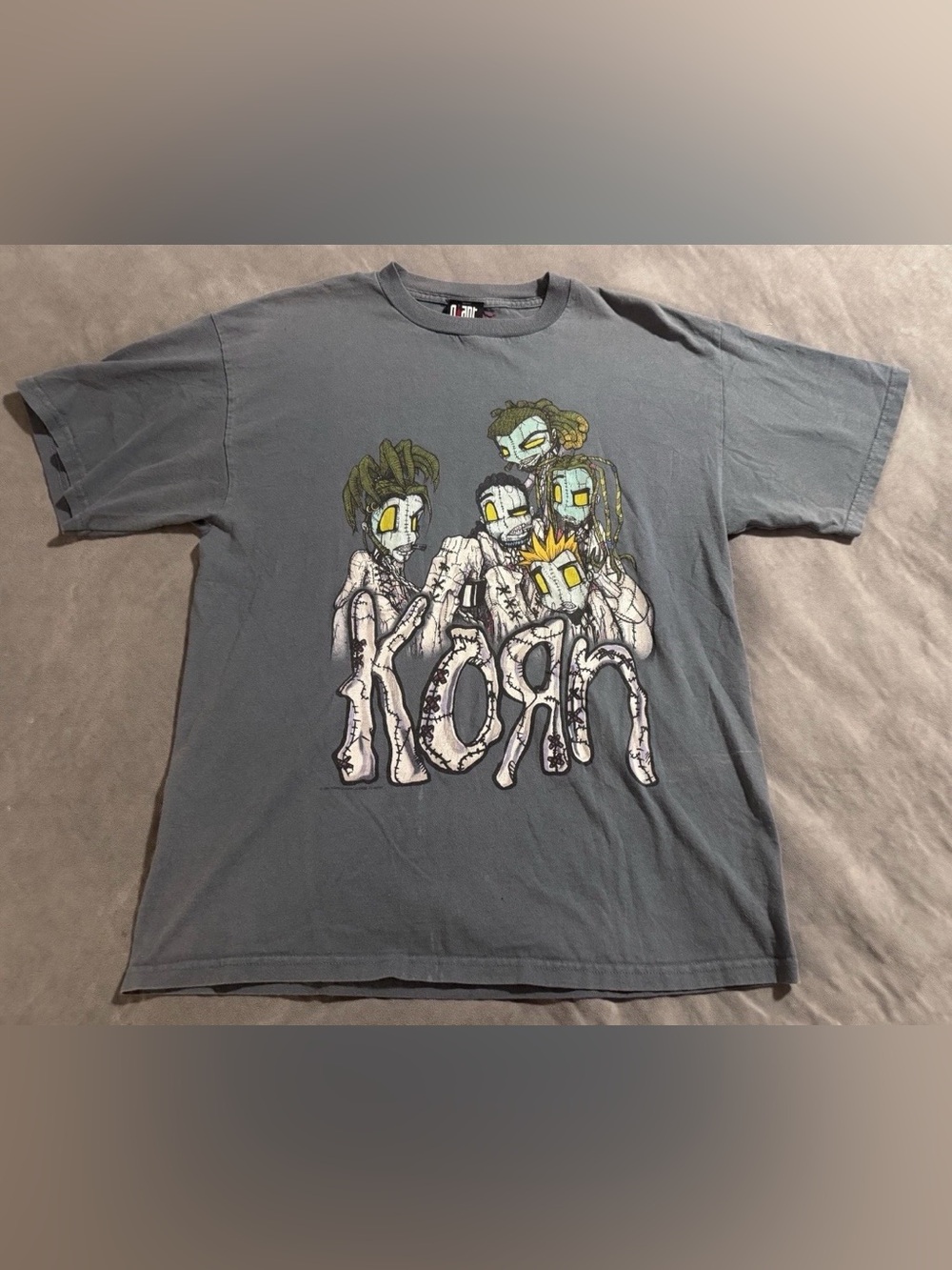 1999 Korn Issues VTG T Shirt Mens L Blue 100% Cotton Band T Shirt GIANT TAG HTF